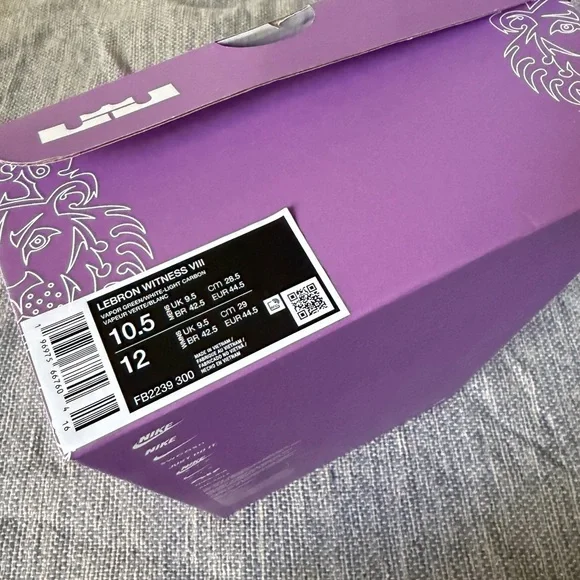 New with Box: Nike LeBron Witness VIII Box in Purple - Picture 3 of 11
